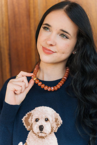 Brown & Gold Chunky Beaded Necklace
