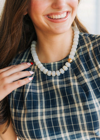 Cream & Gold Chunky Beaded Necklace