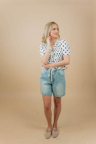 White & Black Polka Dot Blouse