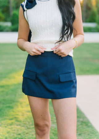 Soleil Navy Tailored Mini Skort
