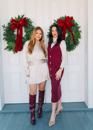 Burgundy Sleeveless Button Up Midi Dress