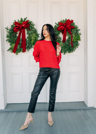 Red Balloon Sleeve Sweater