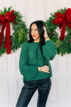 Green Balloon Sleeve Sweater