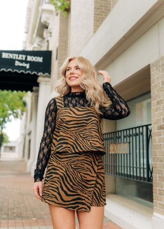 Tiger Print Top & Skort Set