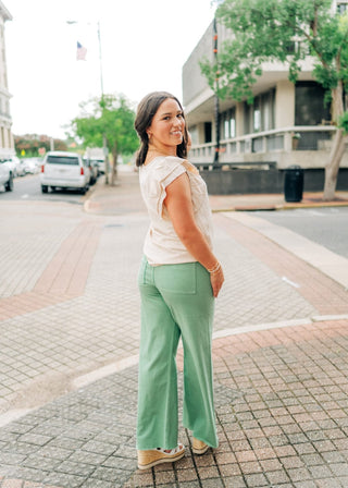 Beige Ruffle Short Sleeve Blouse