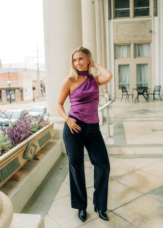 Black Corduroy Wide Leg Pants