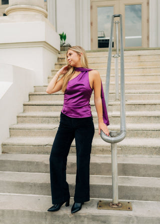 Black Corduroy Wide Leg Pants