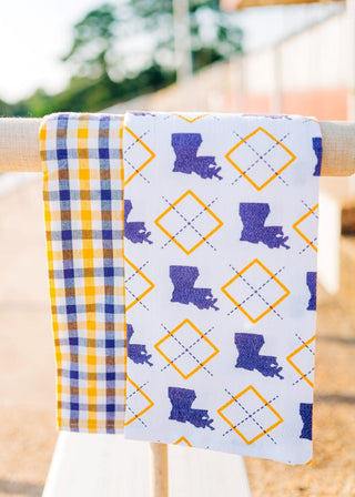 Louisiana Purple & Gold Hand Towel Set
