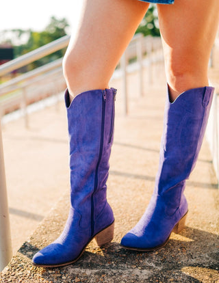 Purple Suede Cowgirl Boots
