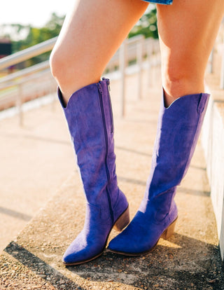 Purple Suede Cowgirl Boots