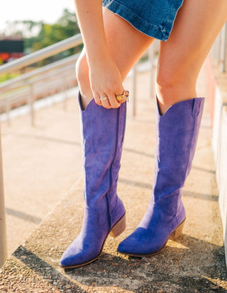 Purple Suede Cowgirl Boots