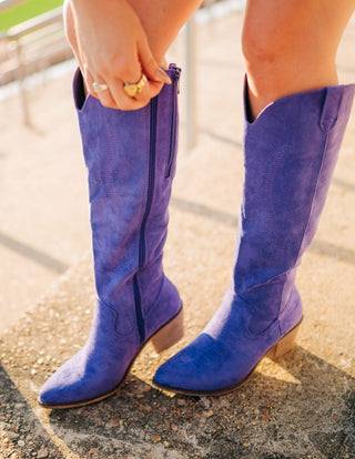 Purple Suede Cowgirl Boots