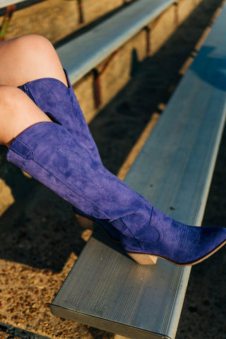 Purple Suede Cowgirl Boots