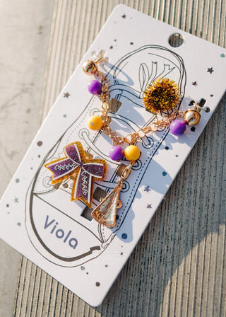 Purple & Gold Cheer Gameday Charms