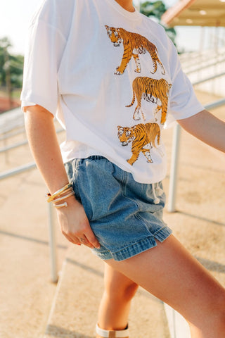 Denim Drawstring Mini Skort
