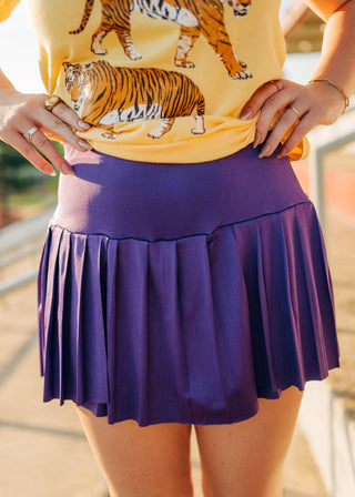Purple Pleated Tennis Skort