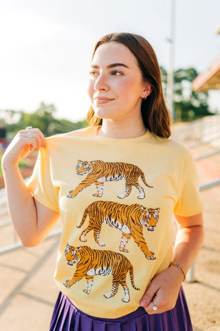 Yellow Retro Tiger Tee