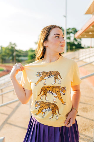 Yellow Retro Tiger Tee