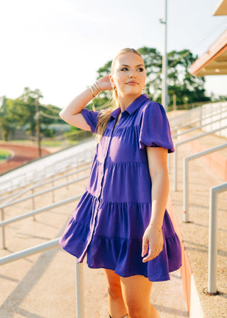 Purple Tiered Babydoll Dress