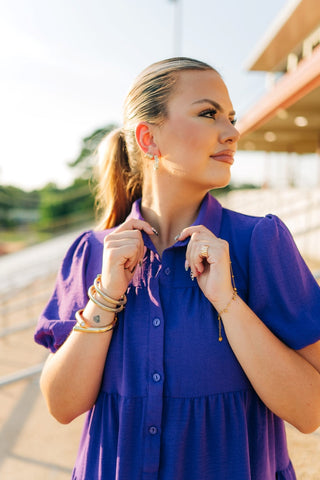 Purple Tiered Babydoll Dress