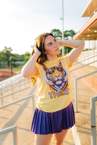Yellow & Purple Tiger Graphic Tee