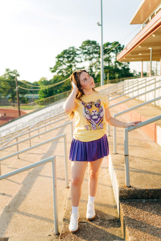 Yellow & Purple Tiger Graphic Tee