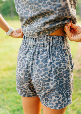 Leopard Denim Vest & Short Set