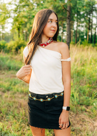 Black Frayed Hem Mini Skirt