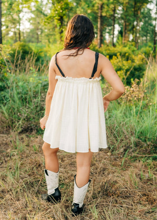 Cream Bow Detail Flowy Romper