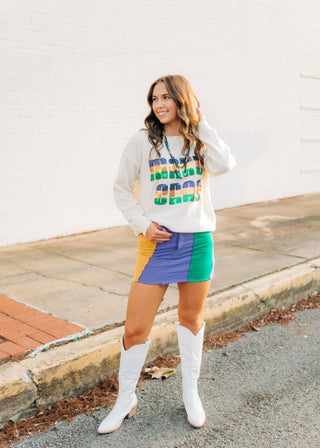 Mardi Gras Colorblock Mini Skirt from Select Trends Boutique