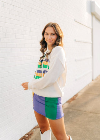 Mardi Gras Colorblock Mini Skirt from Select Trends Boutique