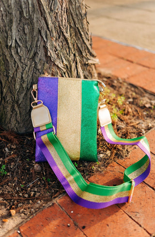 Mardi Gras Glitter Colorblock Crossbody from Select Trends Boutique