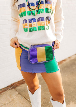 Mardi Gras Glitter Fanny Pack from Select Trends Boutique