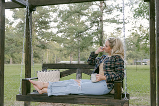 Navy Blue Plaid Quilted Jacket