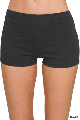 Black Cotton Boxer Shorts