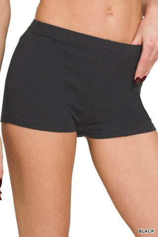 Black Cotton Boxer Shorts