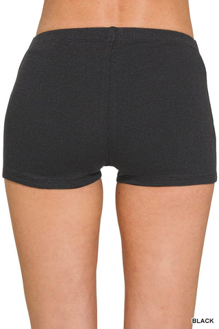 Black Cotton Boxer Shorts