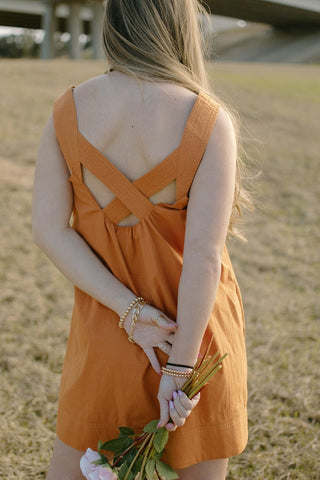 Orange Criss Cross Mini Dress