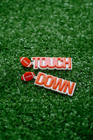 Orange "Touchdown" Drops Earrings