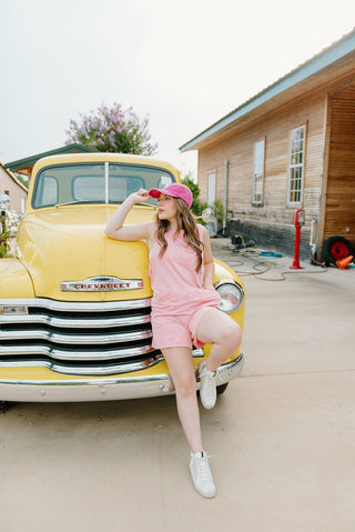 Pink Sleeveless T-Shirt Romper