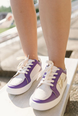 Purple & Gold Star Sneakers