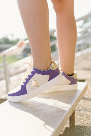 Purple & Gold Star Sneakers