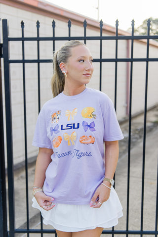 Purple LSU Coquette Graphic Tee