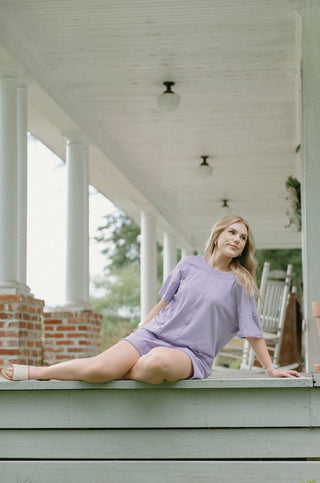 Purple Short Sleeve T-Shirt Romper