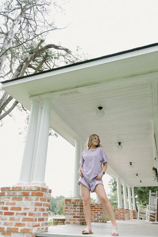 Purple Short Sleeve T-Shirt Romper