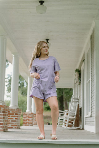 Purple Short Sleeve T-Shirt Romper