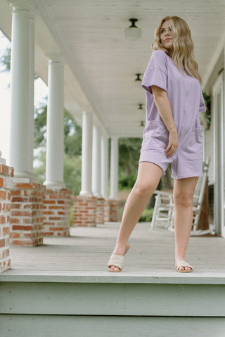 Purple Short Sleeve T-Shirt Romper