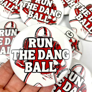 Red Run The Dang Ball Gameday Button