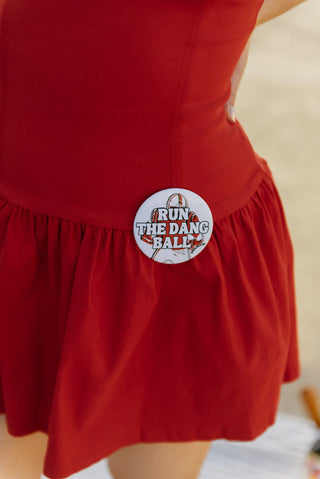 Red Run The Dang Ball Gameday Button