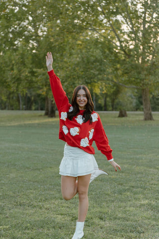 Red Santa Sequin Sweatshirt